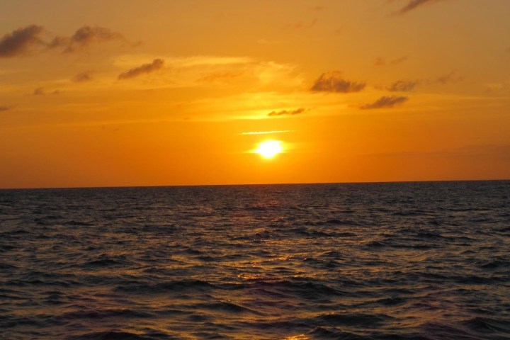 orange sunset st lucia