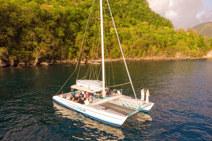 a small boat in a body of water