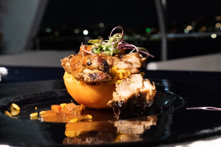 a plate of food on a table